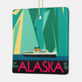 Alaska Travel Poster Art, Taku Glacier Keramisch Ornament (Links)