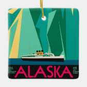 Alaska Travel Poster Art, Taku Glacier Keramisch Ornament (Voorkant)
