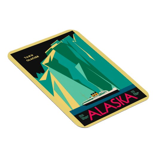  Alaska Travel Poster Art, Taku Glacier Magneet (Rechterzijde)