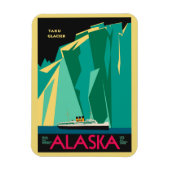  Alaska Travel Poster Art, Taku Glacier Magneet (Verticaal)