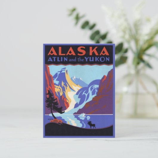  Alaska Travel Poster, Atlin en de Yukon Briefkaart (Staand voorkant)