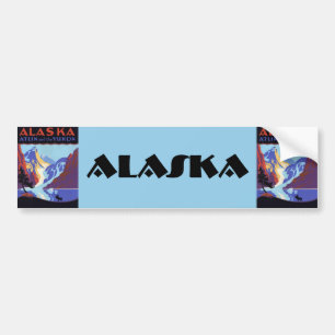  Alaska Travel Poster, Atlin en de Yukon Bumpersticker