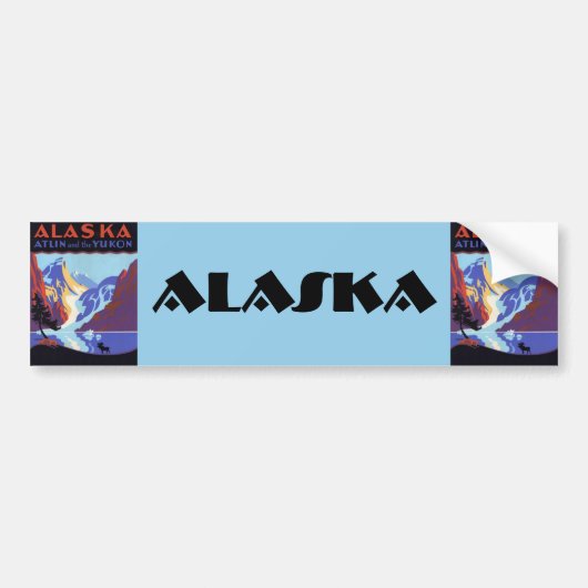  Alaska Travel Poster, Atlin en de Yukon Bumpersticker (Voorkant)
