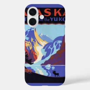  Alaska Travel Poster, Atlin en de Yukon iPhone 16 Hoesje