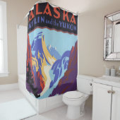 Alaska Travel Poster, Atlin en de Yukon Douchegordijn (In situ)