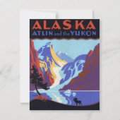  Alaska Travel Poster, Atlin en de Yukon Kaart (Voorkant)