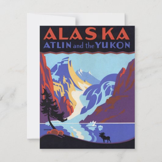  Alaska Travel Poster, Atlin en de Yukon Kaart (Voorkant)
