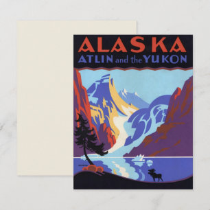  Alaska Travel Poster, Atlin en de Yukon Kaart