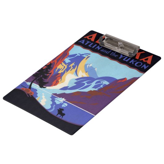 Alaska Travel Poster, Atlin en de Yukon Klembord (Gekanteld)