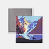 Alaska Travel Poster, Atlin en de Yukon Magneet (Voorkant / Achterkant)