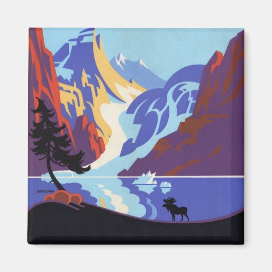 Alaska Travel Poster, Atlin en de Yukon Magneet (Voorkant)
