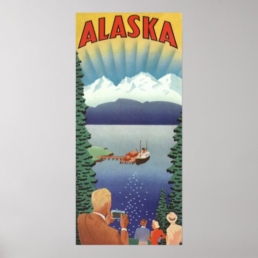  Alaska Travel Poster Kunst, Schilderachtig landsc (Voorkant)
