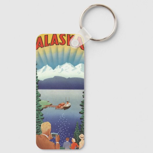  Alaska Travel Poster Kunst, Schilderachtig landsc Sleutelhanger (Achterkant)