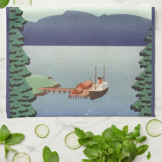  Alaska Travel Poster Kunst, Schilderachtig landsc Theedoek (Gevouwen)