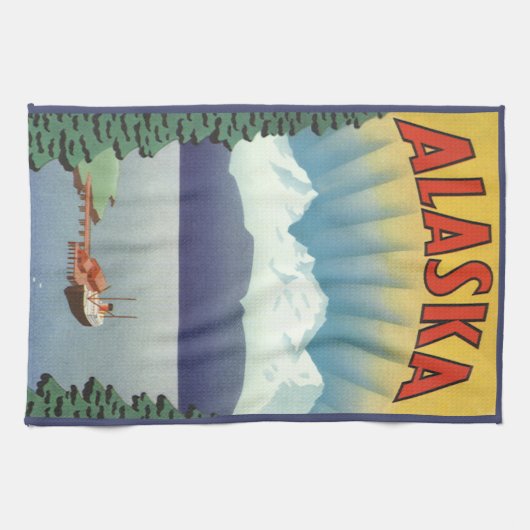  Alaska Travel Poster Kunst, Schilderachtig landsc Theedoek (Horizontaal)