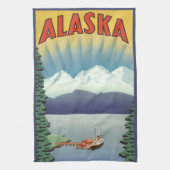  Alaska Travel Poster Kunst, Schilderachtig landsc Theedoek (Verticaal)