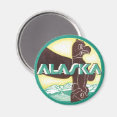  Alaska Travel Totem Pole Eagle Bird Magneet (Voorkant / Achterkant)