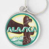  Alaska Travel Totem Pole Eagle Bird Sleutelhanger (Voorkant)