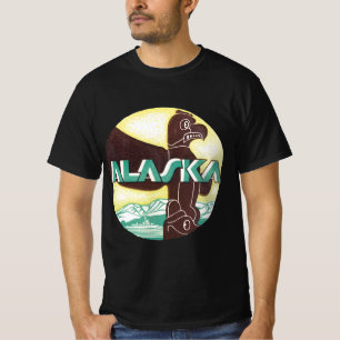  Alaska Travel Totem Pole Eagle Bird T-shirt