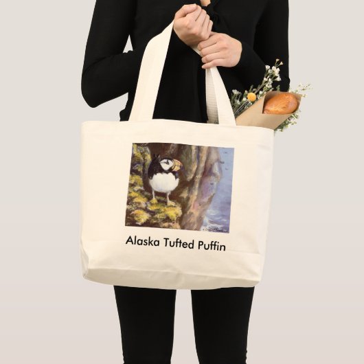 Alaska Tufted Puffin Grote Tote Bag (Voorkant (product))