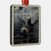 Alaska Tufted puffins Metalen Ornament (Rechts)