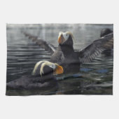 Alaska Tufted puffins Theedoek (Horizontaal)