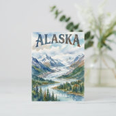 Alaska uitzicht ansichtkaart briefkaart (Staand voorkant)