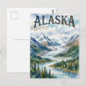 Alaska uitzicht ansichtkaart briefkaart (Voorkant / Achterkant)