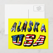 Alaska USA American Flag Travel Afbeelding Quote T Briefkaart (Voorkant / Achterkant)
