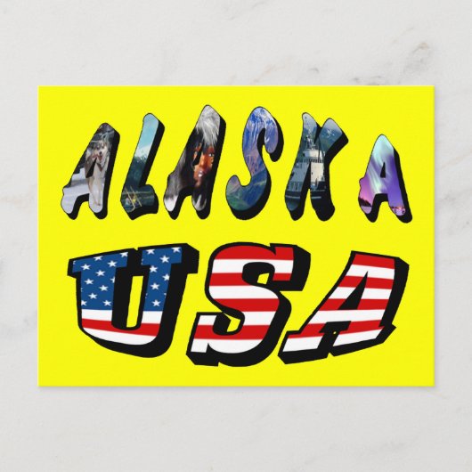 Alaska USA American Flag Travel Afbeelding Quote T Briefkaart (Voorkant)
