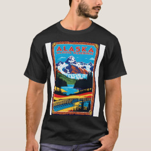 Alaska USA Amerikaanse Vintage Poster Toerisme Rei T-shirt