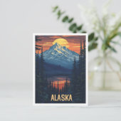 Alaska USA Art Vintage Travel Briefkaart (Staand voorkant)