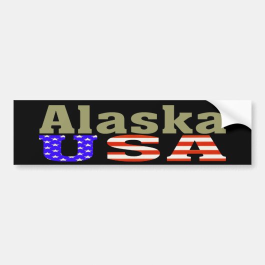 Alaska USA! Bumpersticker (Voorkant)