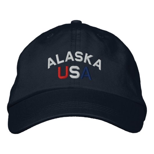Alaska USA Embroized Navy Blue Pet (Voorkant)