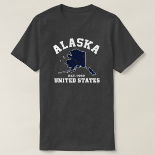 Alaska USA Est. Patriottische vlag T Shirt 1959