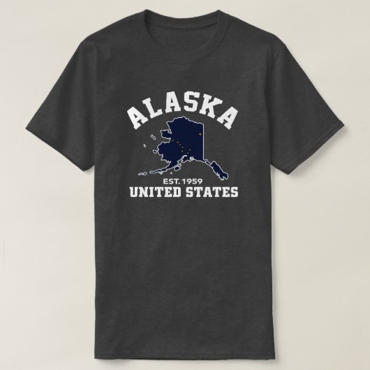 Alaska USA Est. Patriottische vlag T Shirt 1959 (Design voorkant)