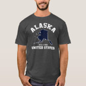 Alaska USA Est. Patriottische vlag T Shirt 1959 (Voorkant)