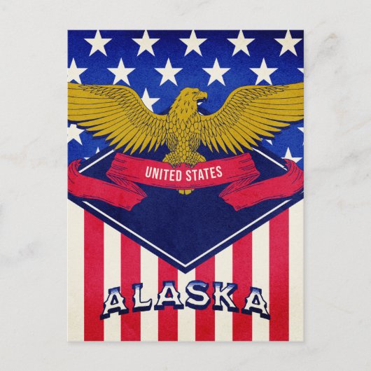 Alaska USA Flag Briefkaart (Voorkant)