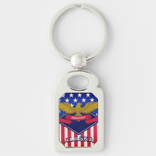 Alaska USA Flag Sleutelhanger (Voorkant)