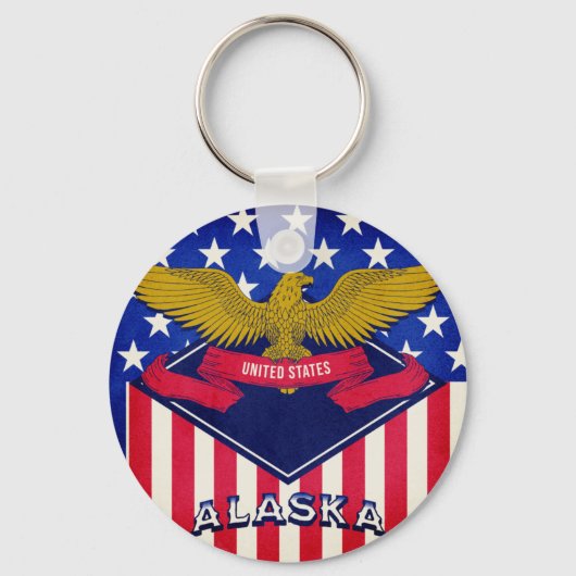 Alaska USA Flag Sleutelhanger (Voorkant)