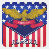 Alaska USA Flag Vierkante Sticker (Voorkant)