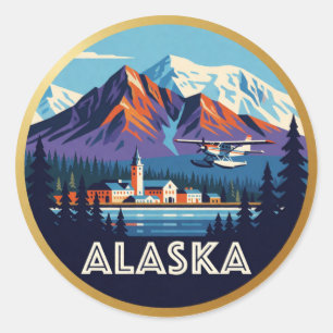 Alaska USA Gletsjers Bergen Wilde Grens Reizen Ronde Sticker