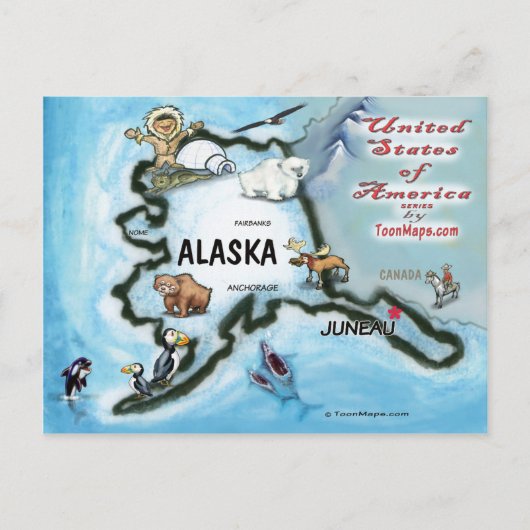 Alaska USA Kaart (Voorkant)