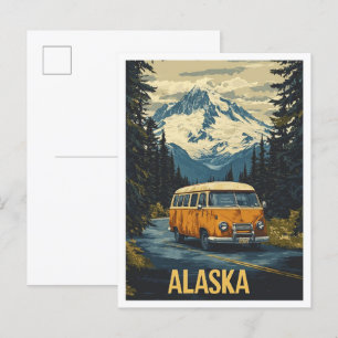 Alaska USA Vintage Illustratie Reizen Briefkaart