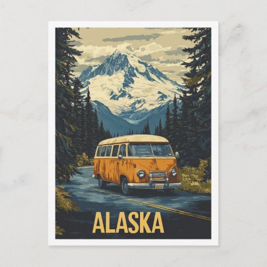 Alaska USA Vintage Illustration Travel Briefkaart (Voorkant)
