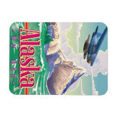 Alaska USA vintage reisposter. Magneet (Horizontaal)