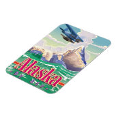 Alaska USA vintage reisposter. Magneet (Linkerzijde)