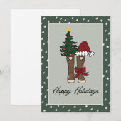 Alaska Vakantie Laarzen Feestdagenkaart (Voorkant / Achterkant)