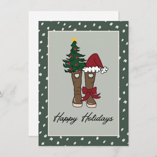 Alaska Vakantie Laarzen Feestdagenkaart (Voorkant / Achterkant)