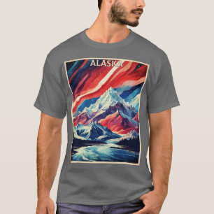 Alaska Verenigde Staten Sterrennacht Aurora Boreal T-shirt